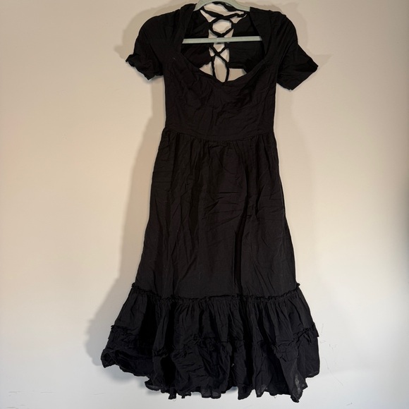 Free People Tiered Midi Dress with Tie Back - Picture 2 of 10